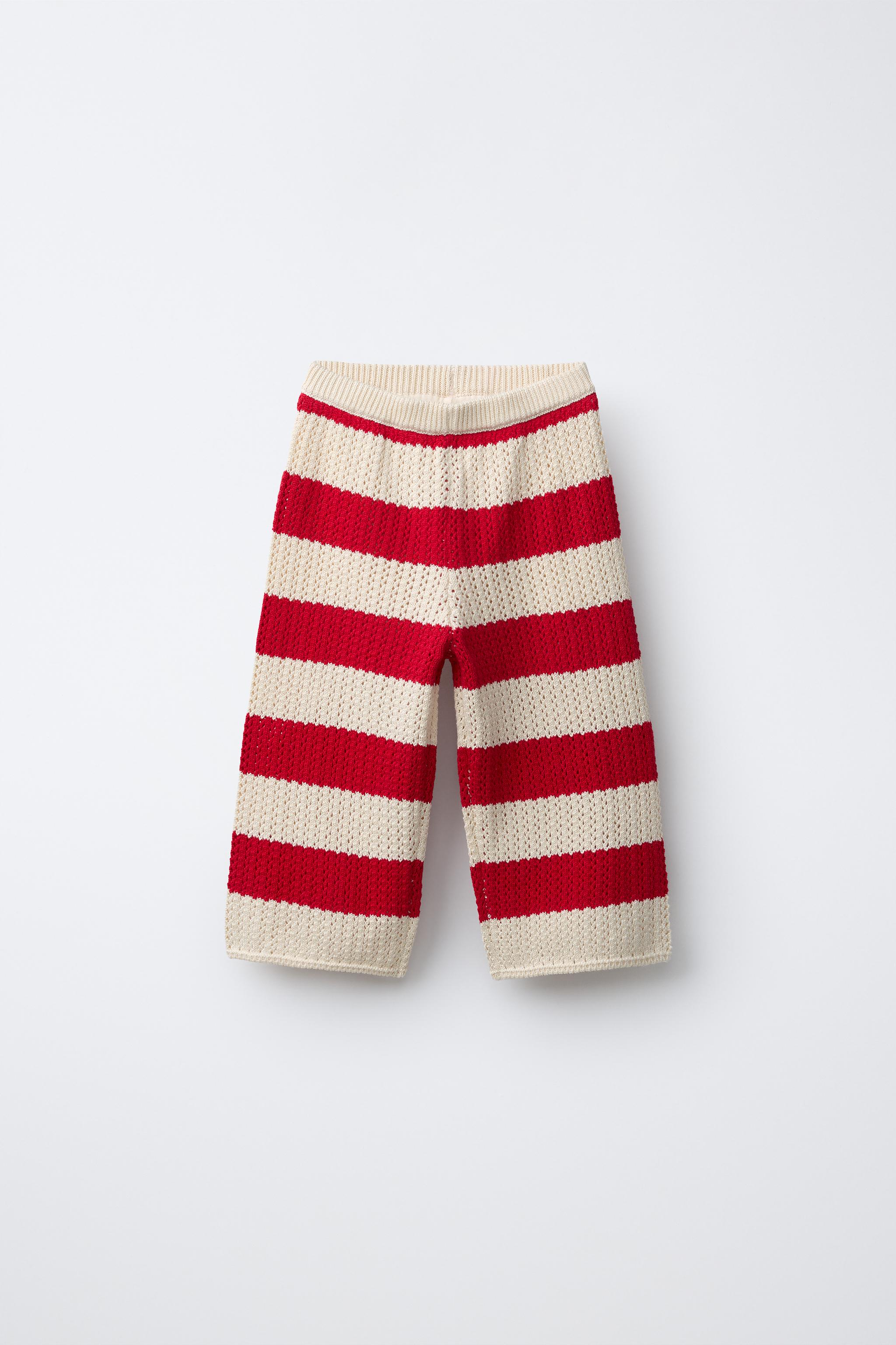 PANTALON EN MAILLE À RAYURES
